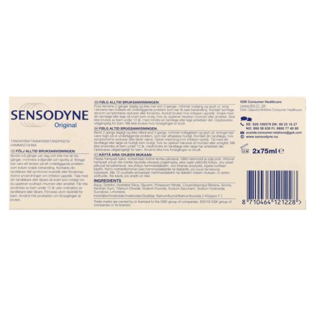 Sensodyne Original 2 x 75ml