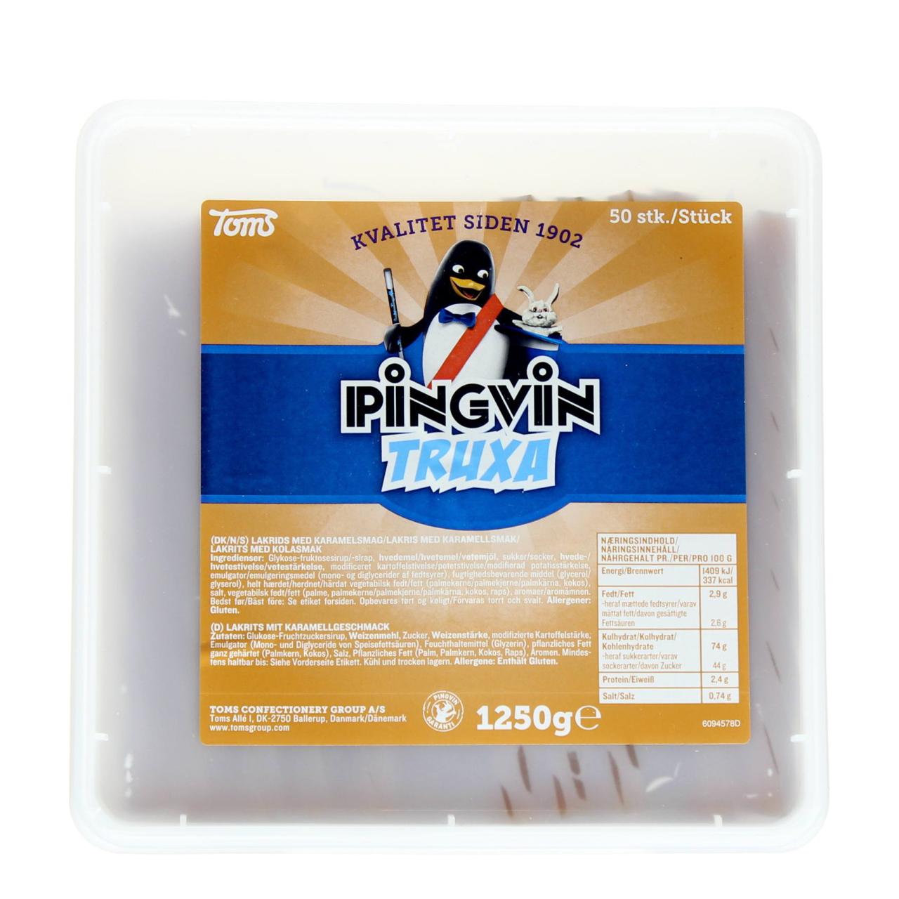 Toms Pingvin Truxa Karamelstang 50x25g Dose 1,25kg
